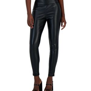 Women’s Black Faux Leather Leggings By INC